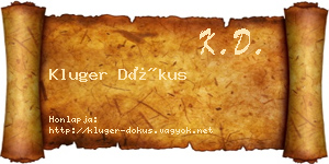 Kluger Dókus névjegykártya